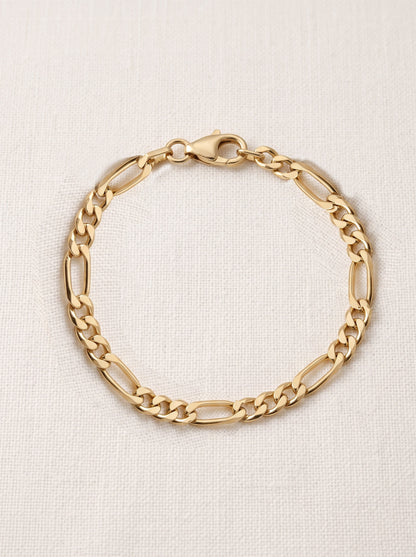 Goldarmband Figarokette Armkette Breite 4,0mm massiv 585-14 Karat Gold
