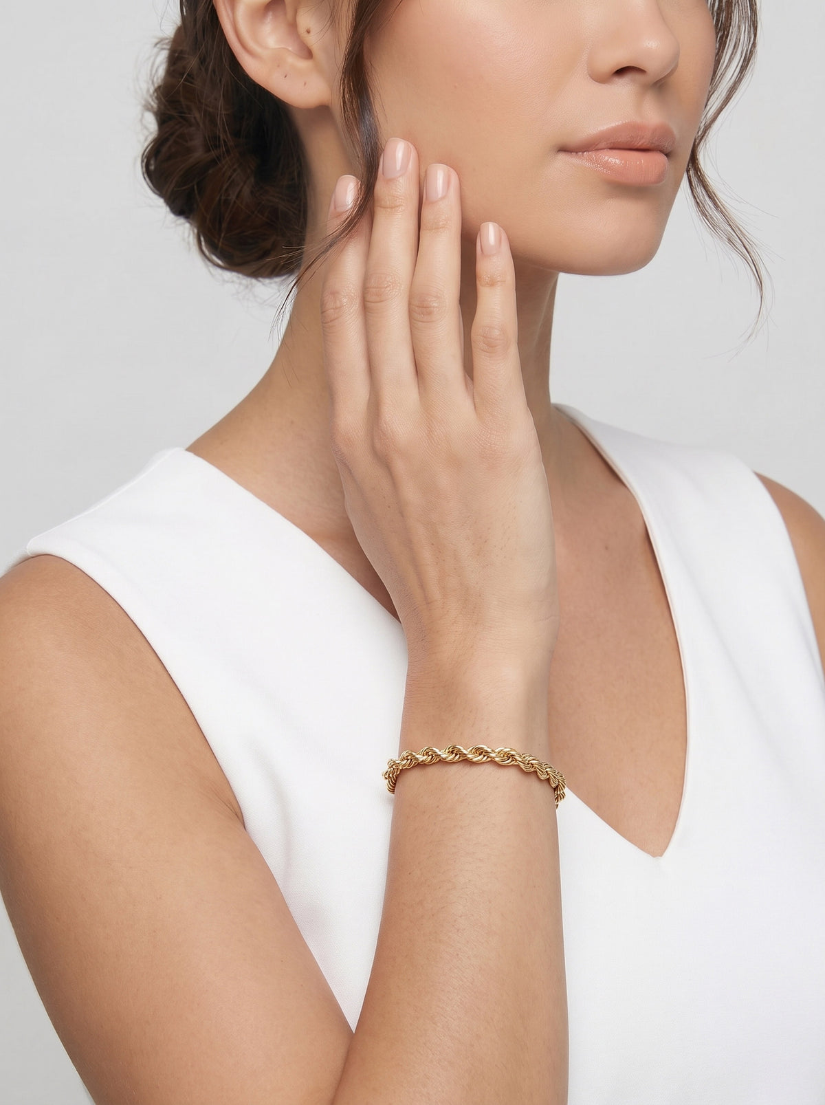 Kordelkette hohl Armkette Gold Armband Breite 4,5 mm 585-14 Karat Gold