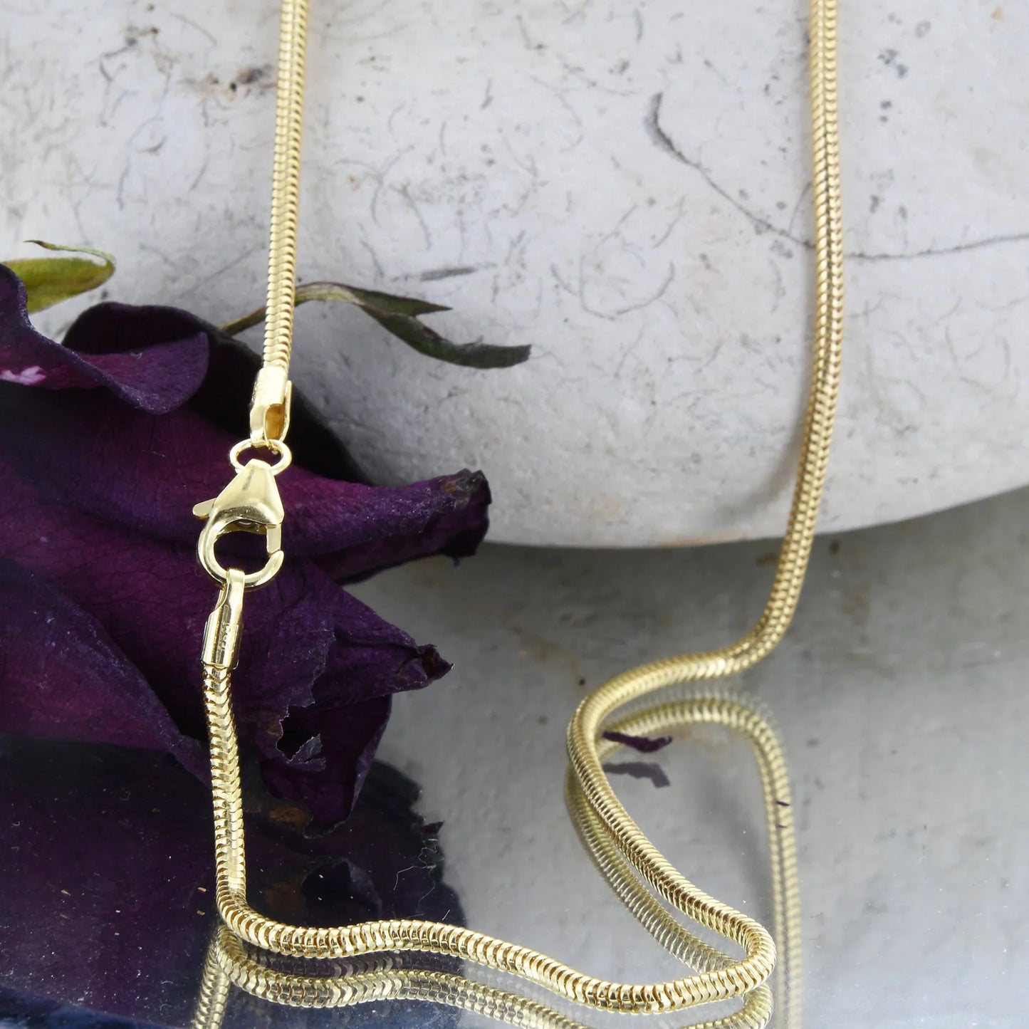 Goldkette Schlangenkette Länge 45cm - Breite 1,6mm - 585-14 Karat Gold