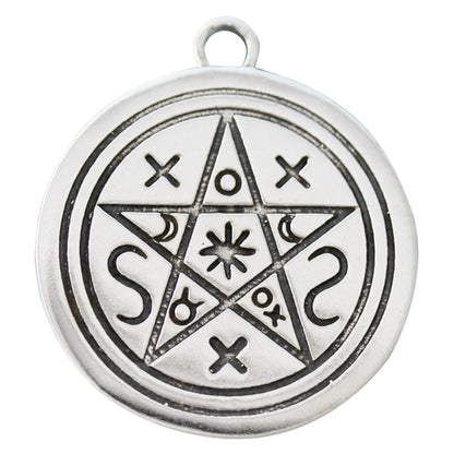 Schatten Pentagramm Schmuck Anhänger versilbert mit Kette Satinbeutel 26 mm