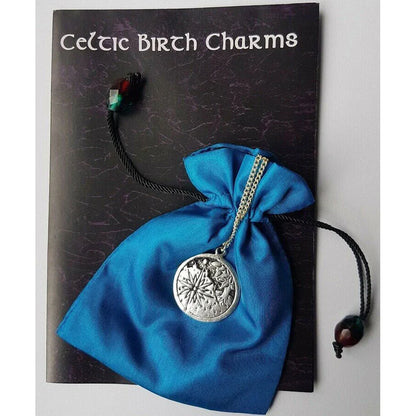 Imbolc Keltische Sternzeichen Anhänger versilbert Kette 23. Jan - 13. Feb