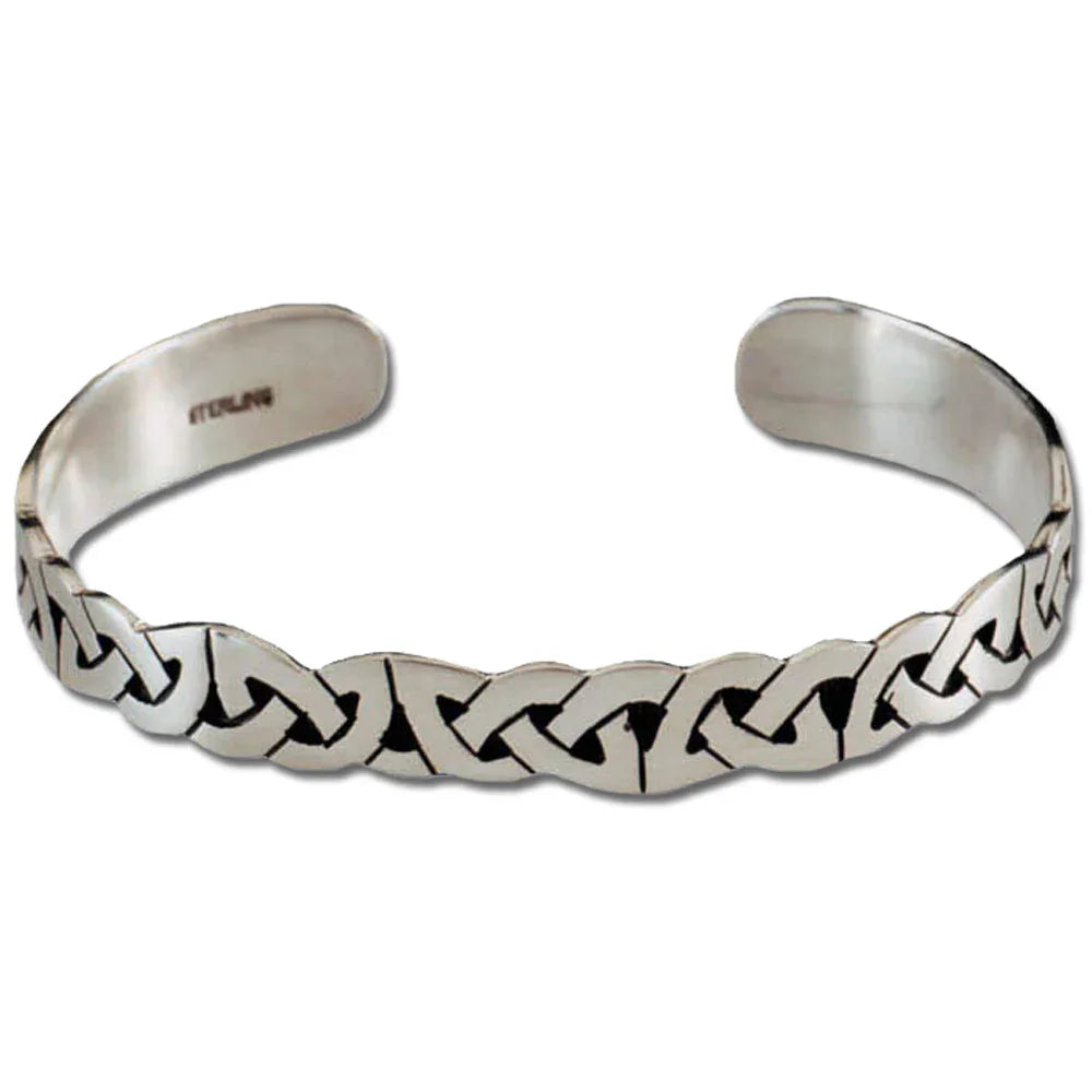 Armreif massiv 925er SIlber keltischer Knoten breit 11mm Armband Armkette