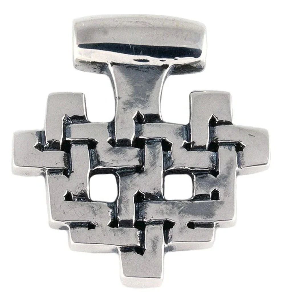 Wikinger Anhänger Haithabu 925er Silber Knotenmuster Kreuz 2,8cm