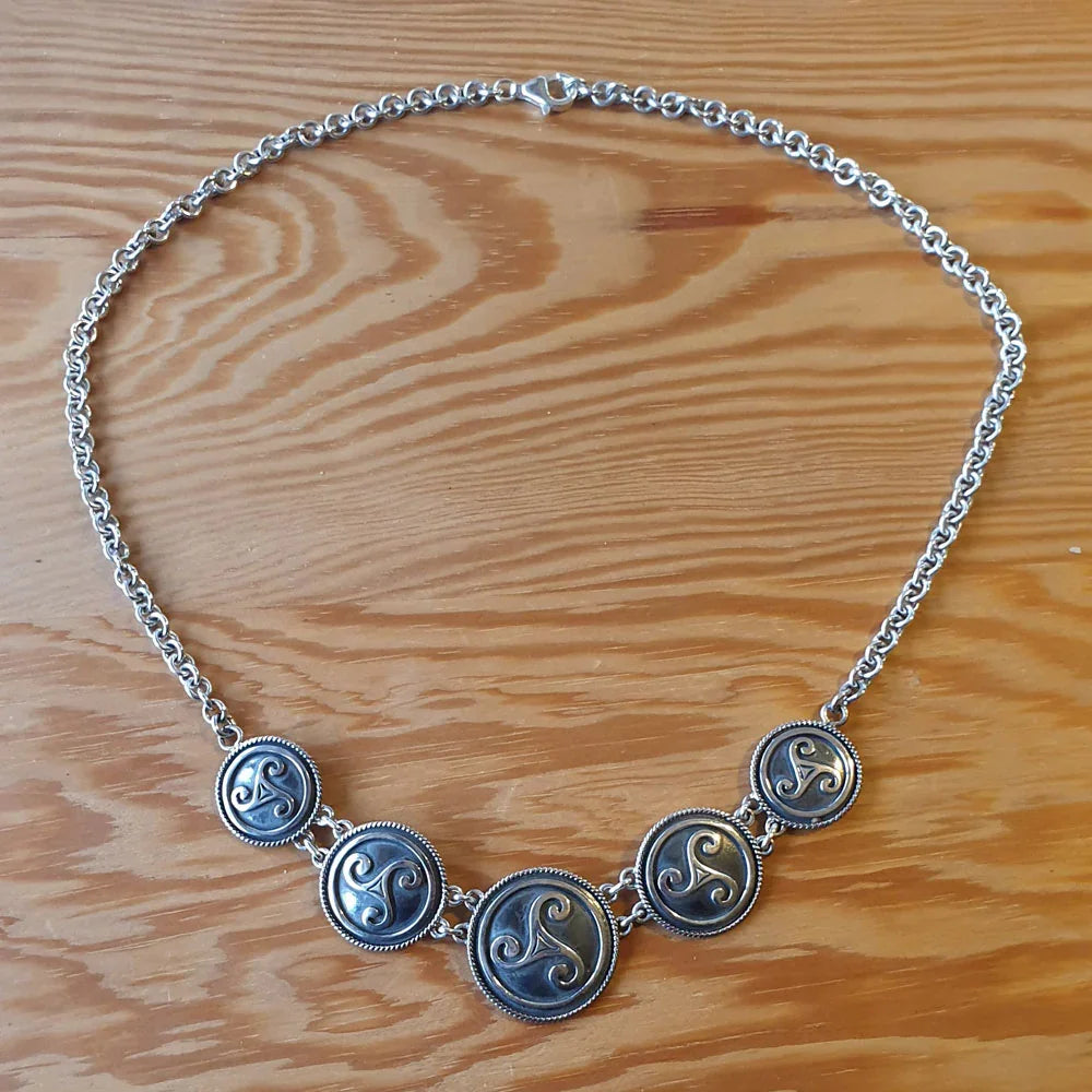 Keltisches Collier Triskele Kette 925er Silber Celtic 
