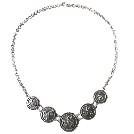 Keltisches Collier Triskele Kette 925er Silber Celtic 