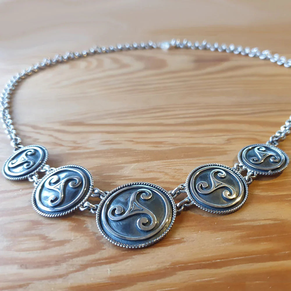 Keltisches Collier Triskele Kette 925er Silber Celtic 