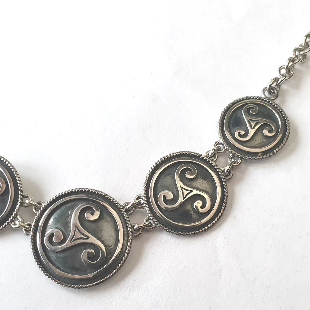 Keltisches Collier Triskele Kette 925er Silber Celtic 