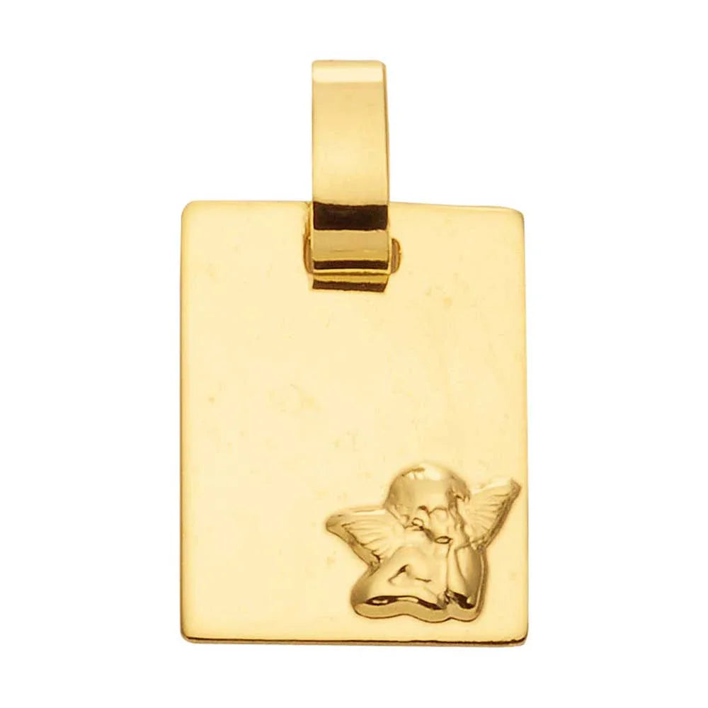 Anhänger Medaille Amor Engel mit Kette 1,1 mm 333-8 Karat Gold