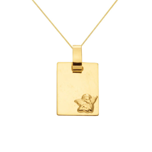 Anhänger Medaille Amor Engel mit Kette 1,1 mm 333-8 Karat Gold