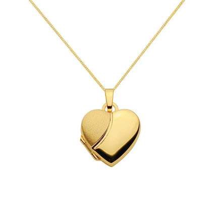 Anhänger Medaillon Herz mit Kette 1,1 mm 333-8 Karat Gold