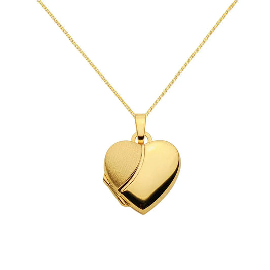 Anhänger Medaillon Herz mit Kette 1,1 mm 333-8 Karat Gold