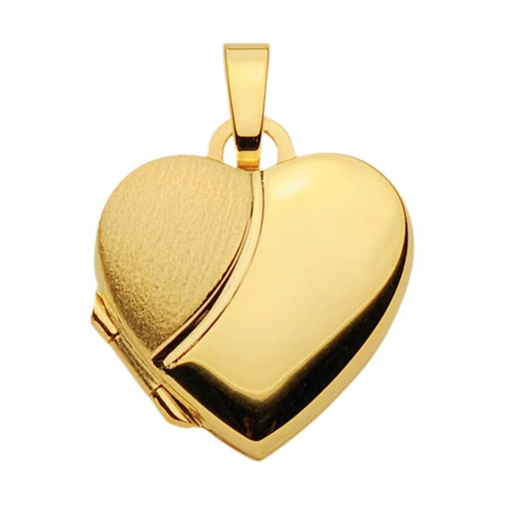 Anhänger Medaillon Herz mit Kette 1,1 mm 333-8 Karat Gold