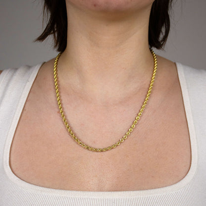 Goldkette Kordelkette Länge 45cm - Breite 3,8mm - 333-8 Karat Gold