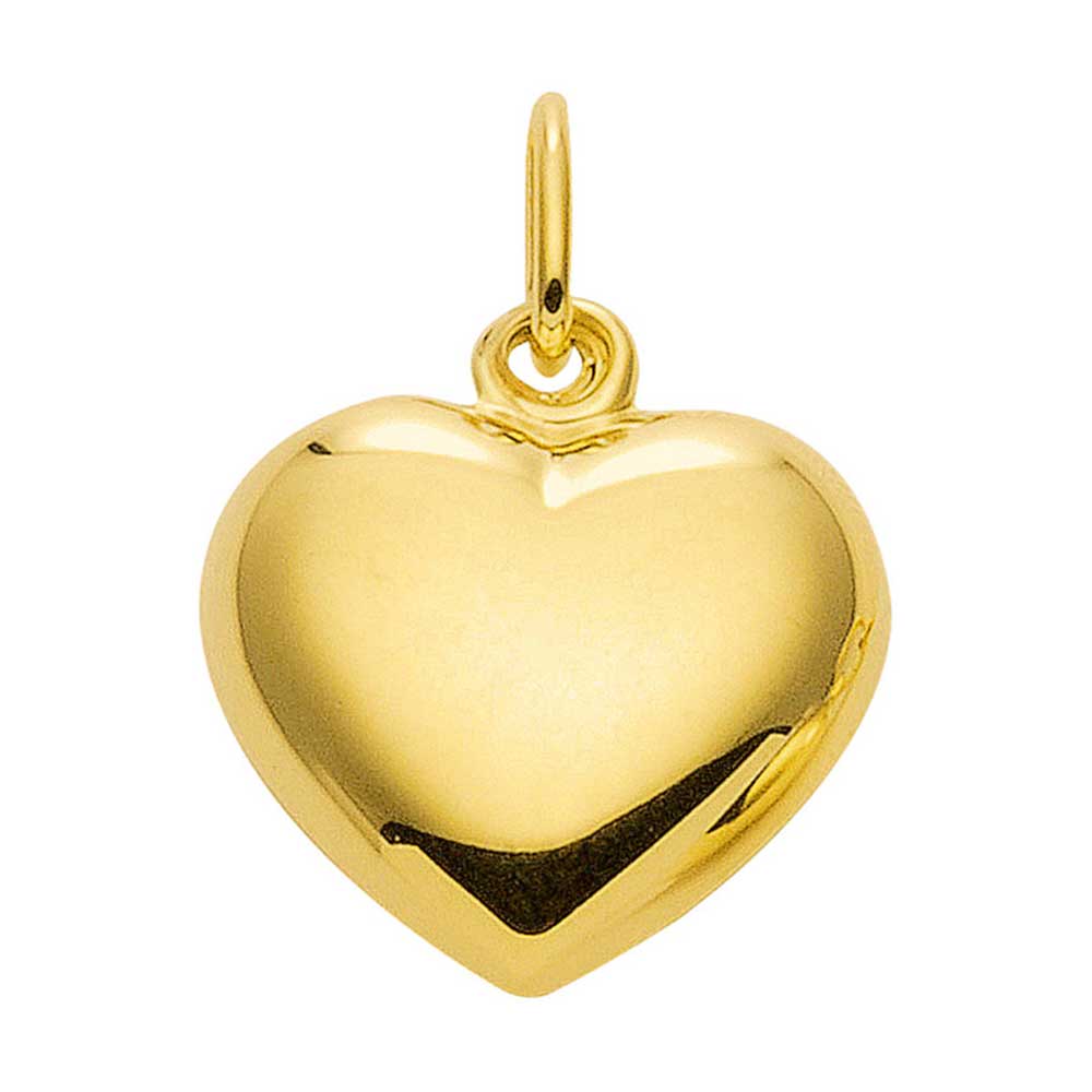 Anhänger Herz mit massiver Goldkette Singapurkette rund 1,2 mm 45 cm 3