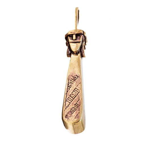 Großer Schmuck Anhänger  6.5 cm Slawische Gottheit Svantevit Amulett Bronze
