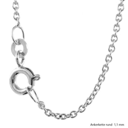 Silberkette Echt 925 Sterlingsilber Ankerkette rund Silber Halskette - Damenkette und Herrenkette Made in Germany