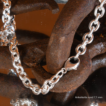 Silberkette Echt 925 Sterlingsilber Ankerkette rund Silber Halskette - Damenkette und Herrenkette Made in Germany