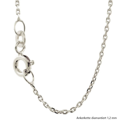 Silberkette Echt 925 Sterlingsilber Ankerkette diamantiert Silber Halskette - Damenkette und Herrenkette Made in Germany