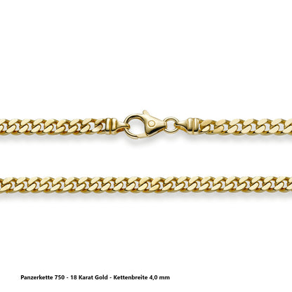 Edle massive Goldkette Panzerkette Halskette aus 750 - 18 Karat Gold
