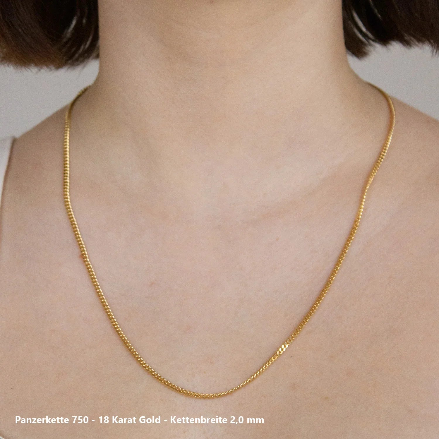 Edle massive Goldkette Panzerkette Halskette aus 750 - 18 Karat Gold