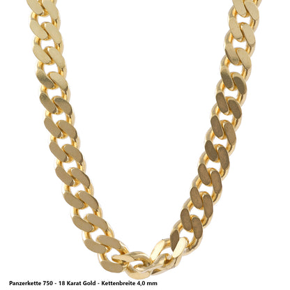 Edle massive Goldkette Panzerkette Halskette aus 750 - 18 Karat Gold