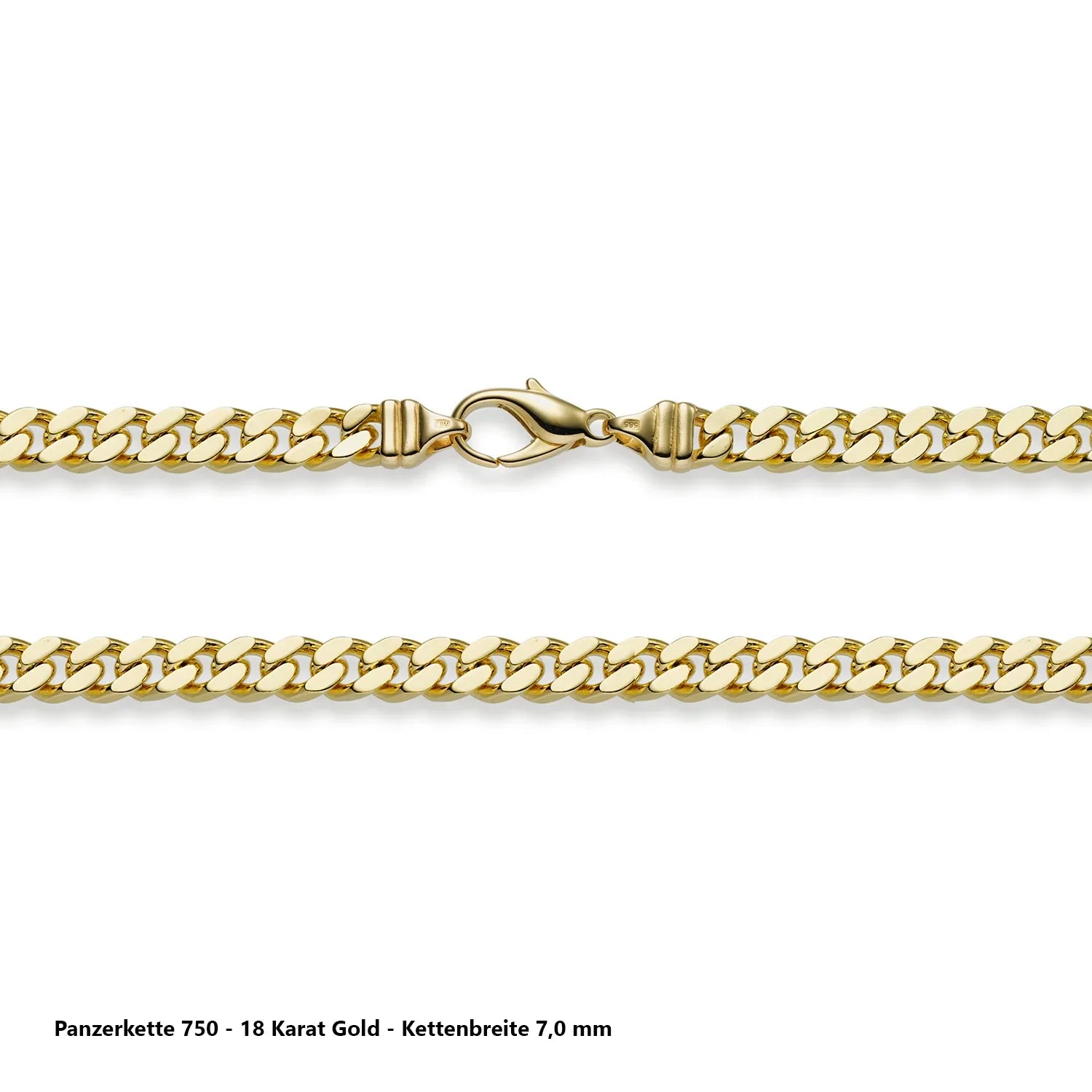 Edle massive Goldkette Panzerkette Halskette aus 750 - 18 Karat Gold