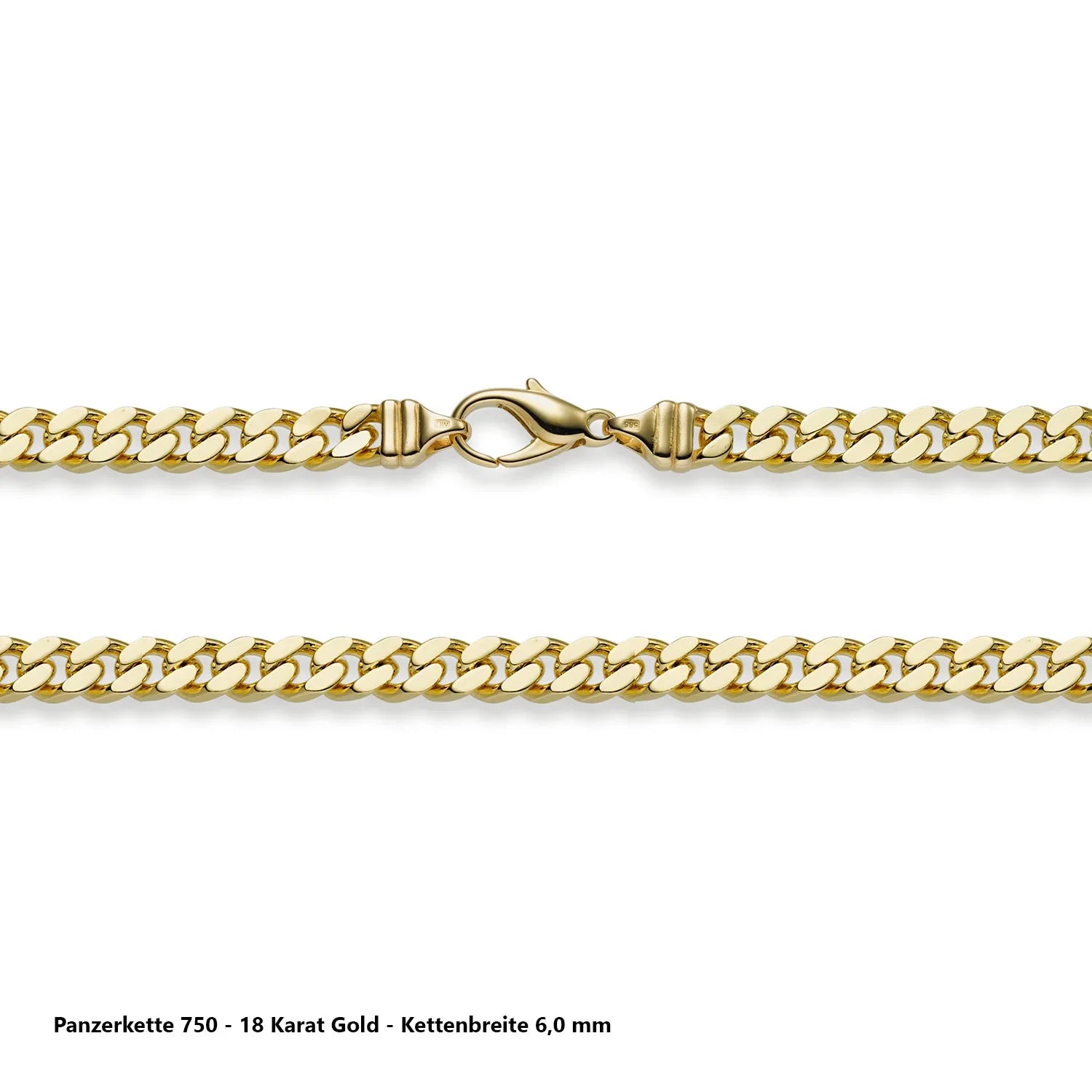 Edle massive Goldkette Panzerkette Halskette aus 750 - 18 Karat Gold