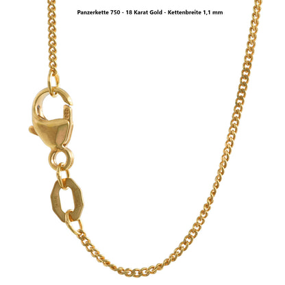 Edle massive Goldkette Panzerkette Halskette aus 750 - 18 Karat Gold