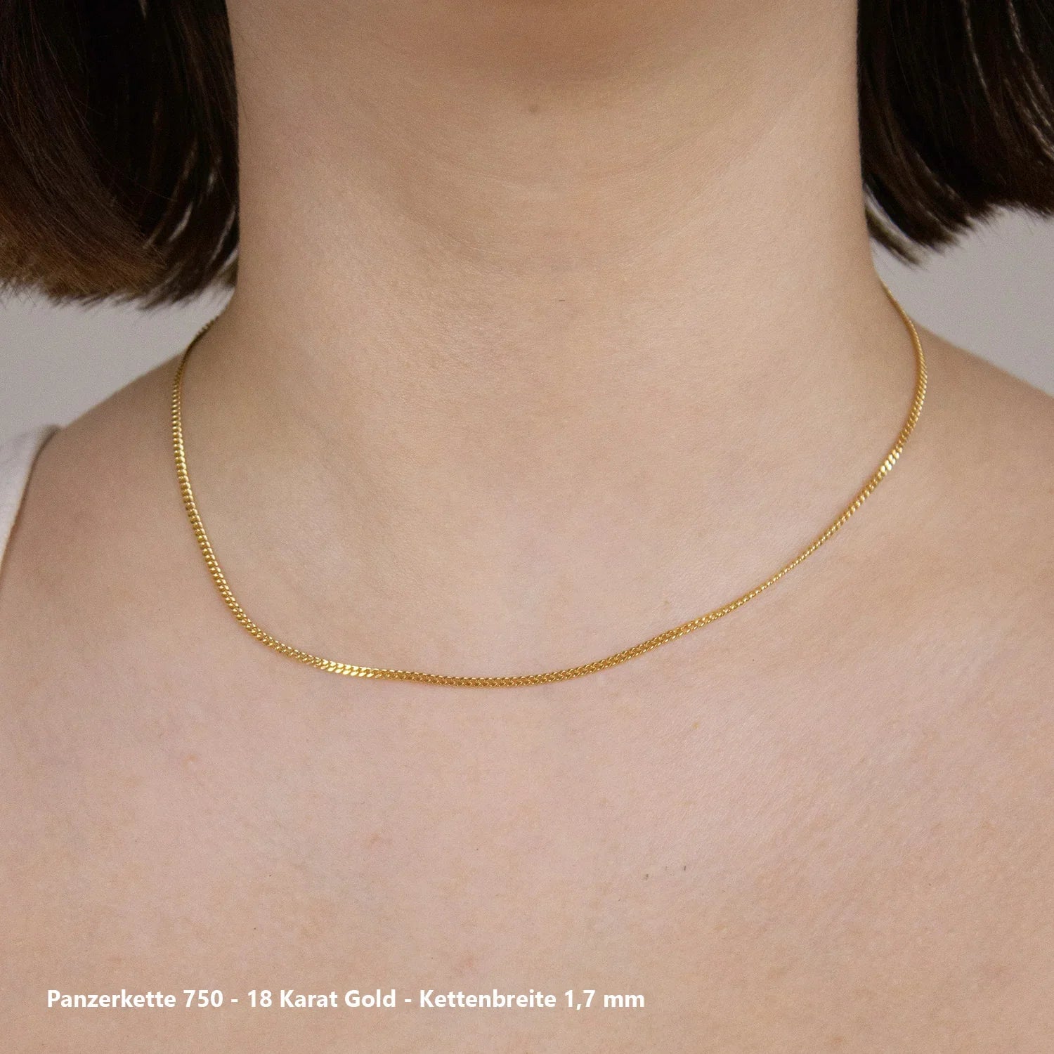 Edle massive Goldkette Panzerkette Halskette aus 750 - 18 Karat Gold