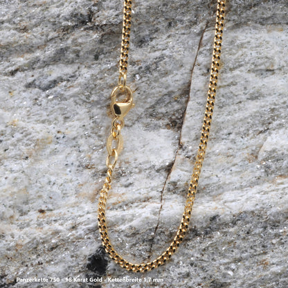 Edle massive Goldkette Panzerkette Halskette aus 750 - 18 Karat Gold
