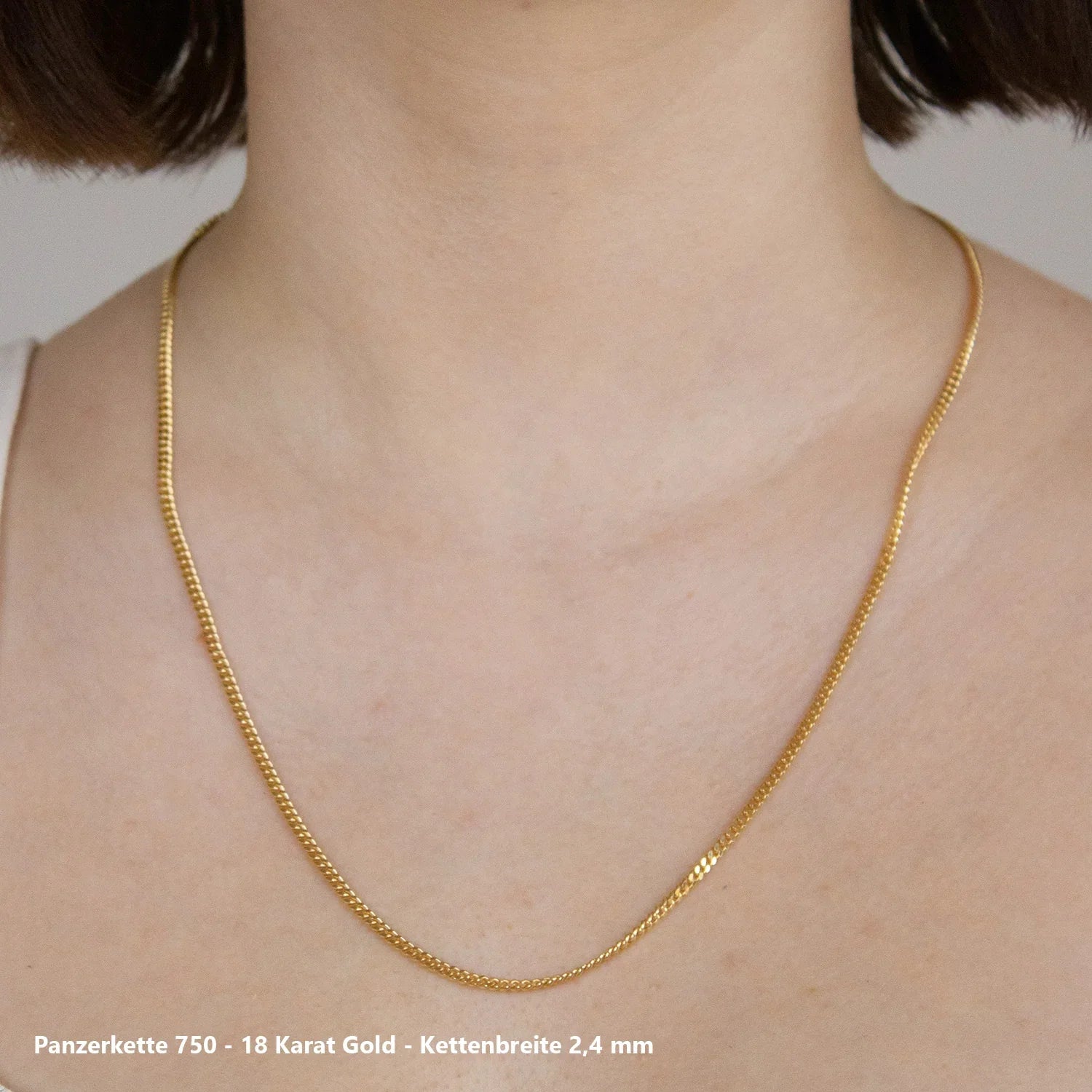 Edle massive Goldkette Panzerkette Halskette aus 750 - 18 Karat Gold