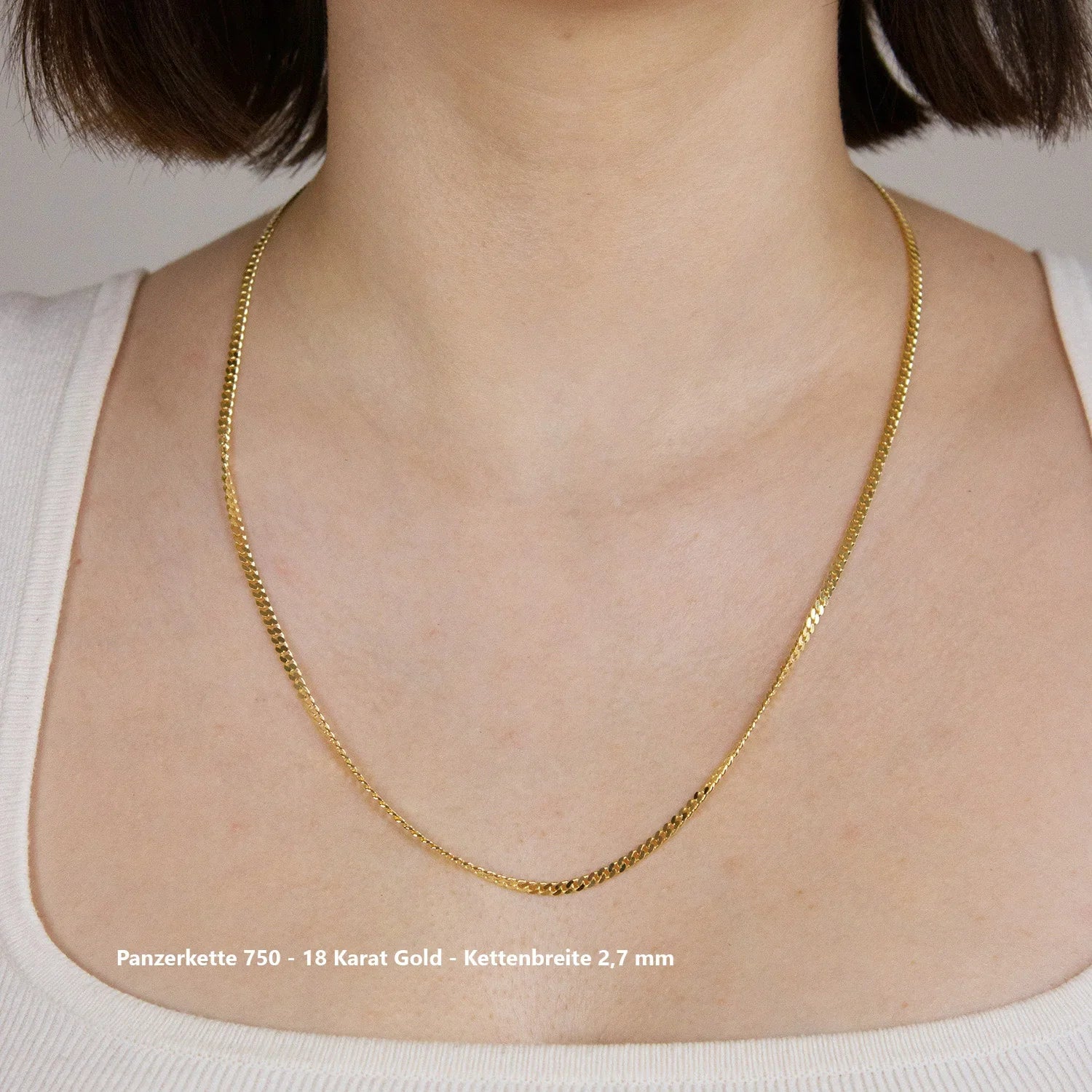 Edle massive Goldkette Panzerkette Halskette aus 750 - 18 Karat Gold