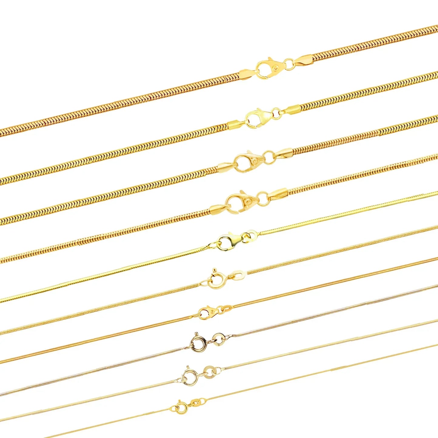 Edle Massive Goldkette Schlangenkette rund Halskette 333- 8 Karat Gold
