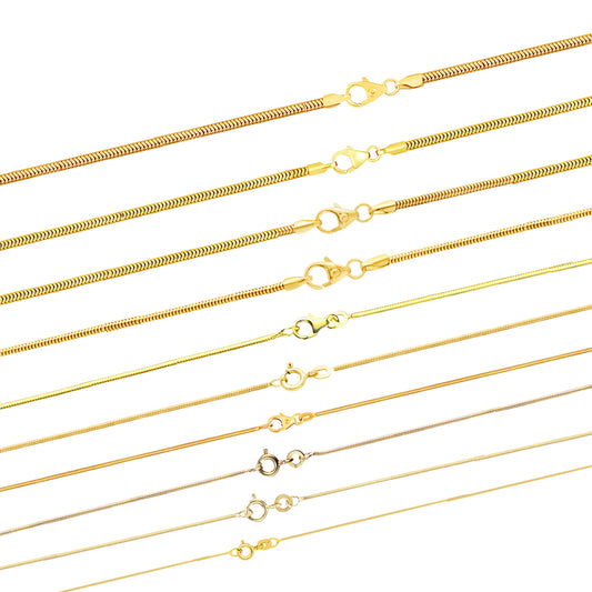 Edle Massive Goldkette Schlangenkette rund Halskette 585-14 Karat Gold