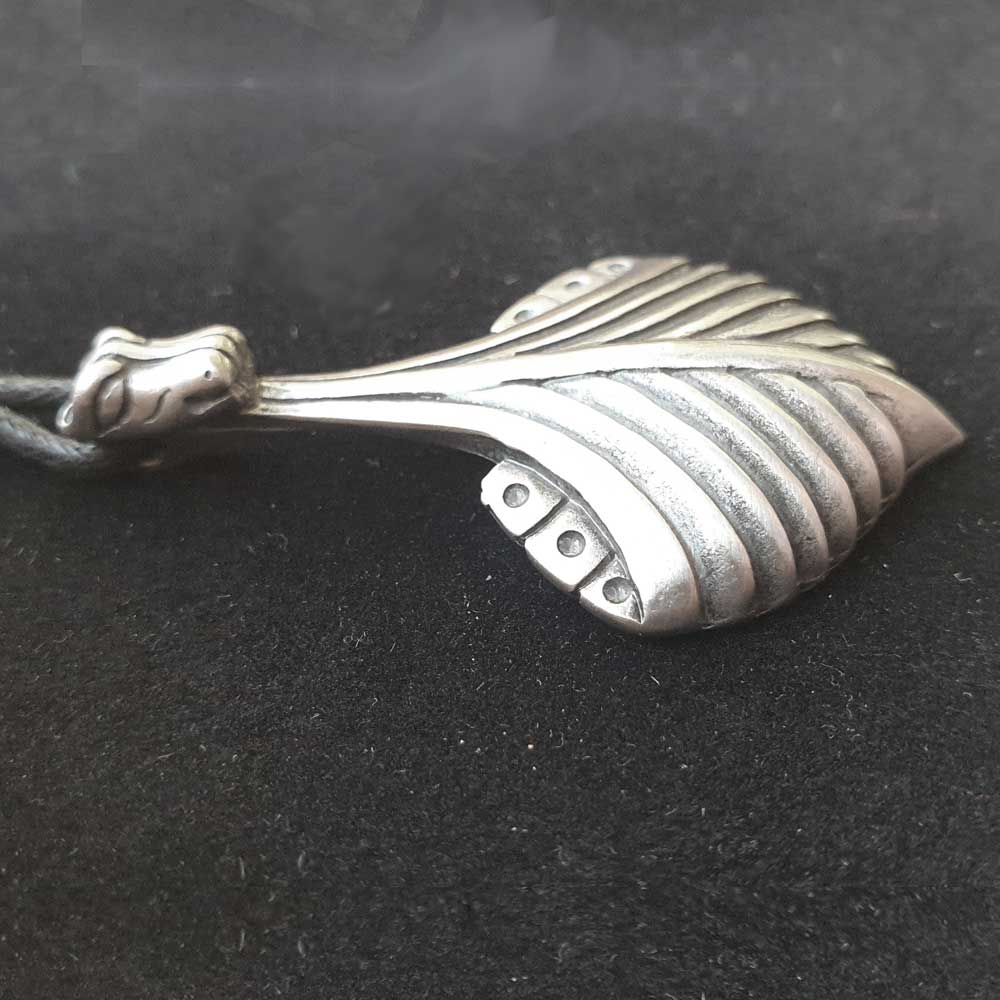 Wikinger Drachenboot Anhänger Schmuck Zinn 50x30mm mit Schnur