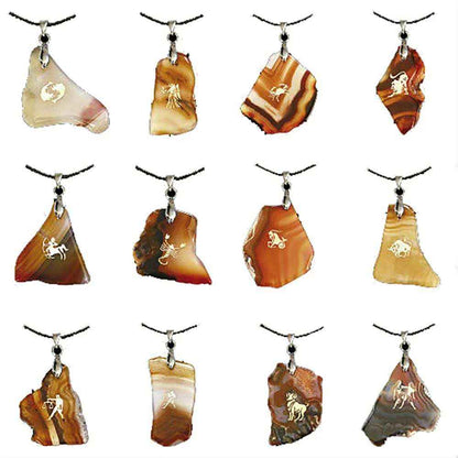 Achat Sternzeichen Anhänger 12 Motive - Firma Holzenplotz - Silberketten-Goldketten.de 