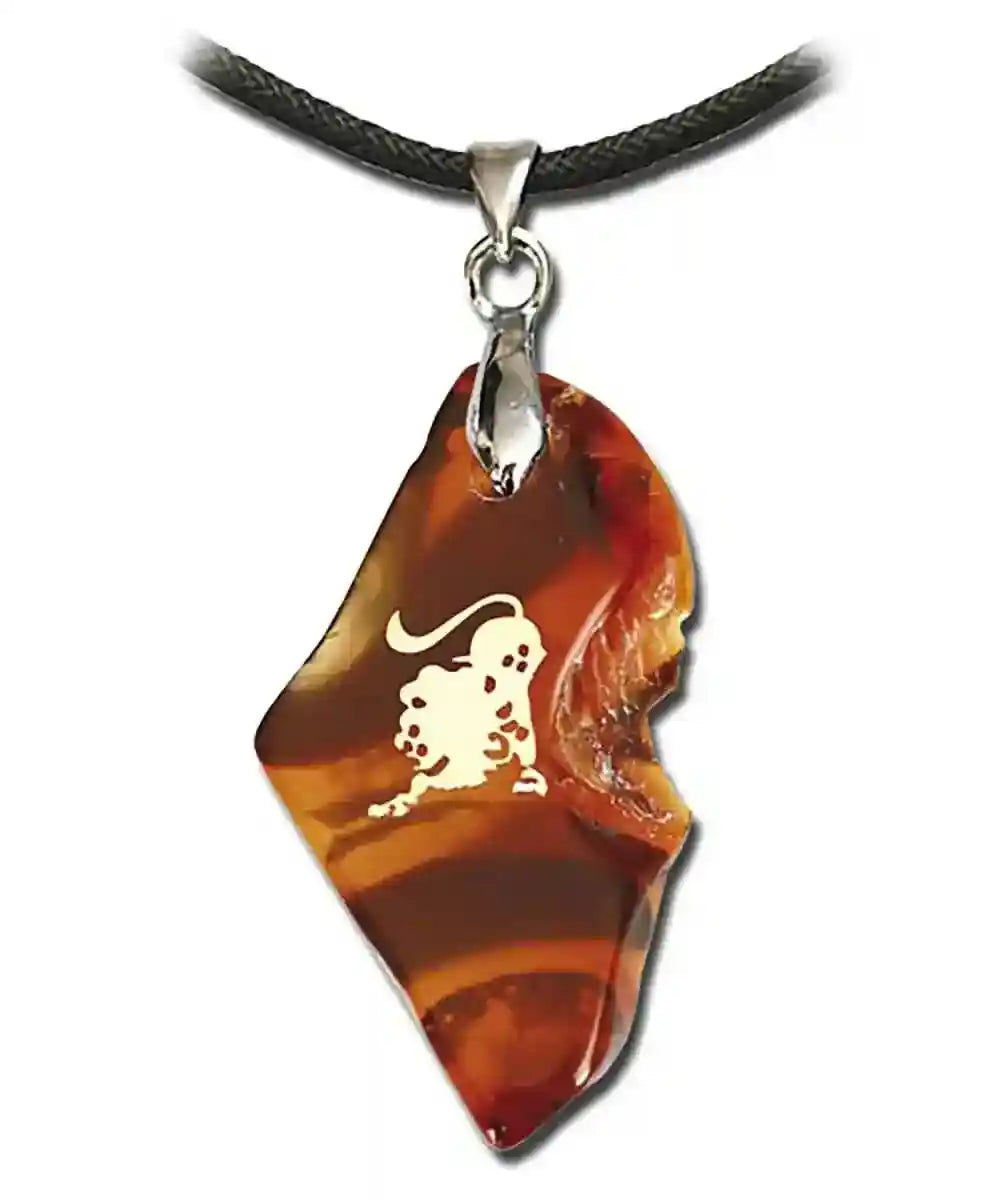 Achat-Sternzeichen Löwe Anhänger Schmuck Höhe zwischen 3,5 und 5cm - Firma Holzenplotz - Silberketten-Goldketten.de 