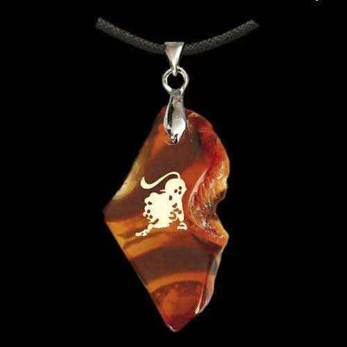 Achat-Sternzeichen Löwe Anhänger Schmuck Höhe zwischen 3,5 und 5cm - Firma Holzenplotz - Silberketten-Goldketten.de 