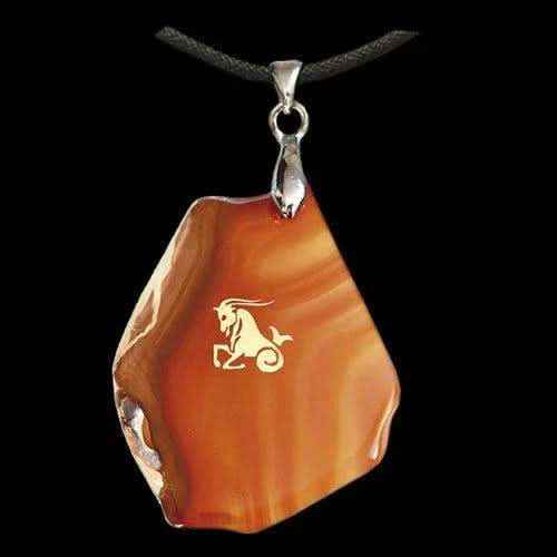 Achat-Sternzeichen Steinbock Anhänger Schmuck Höhe zwischen 3,5 und 5c - Firma Holzenplotz - Silberketten-Goldketten.de 