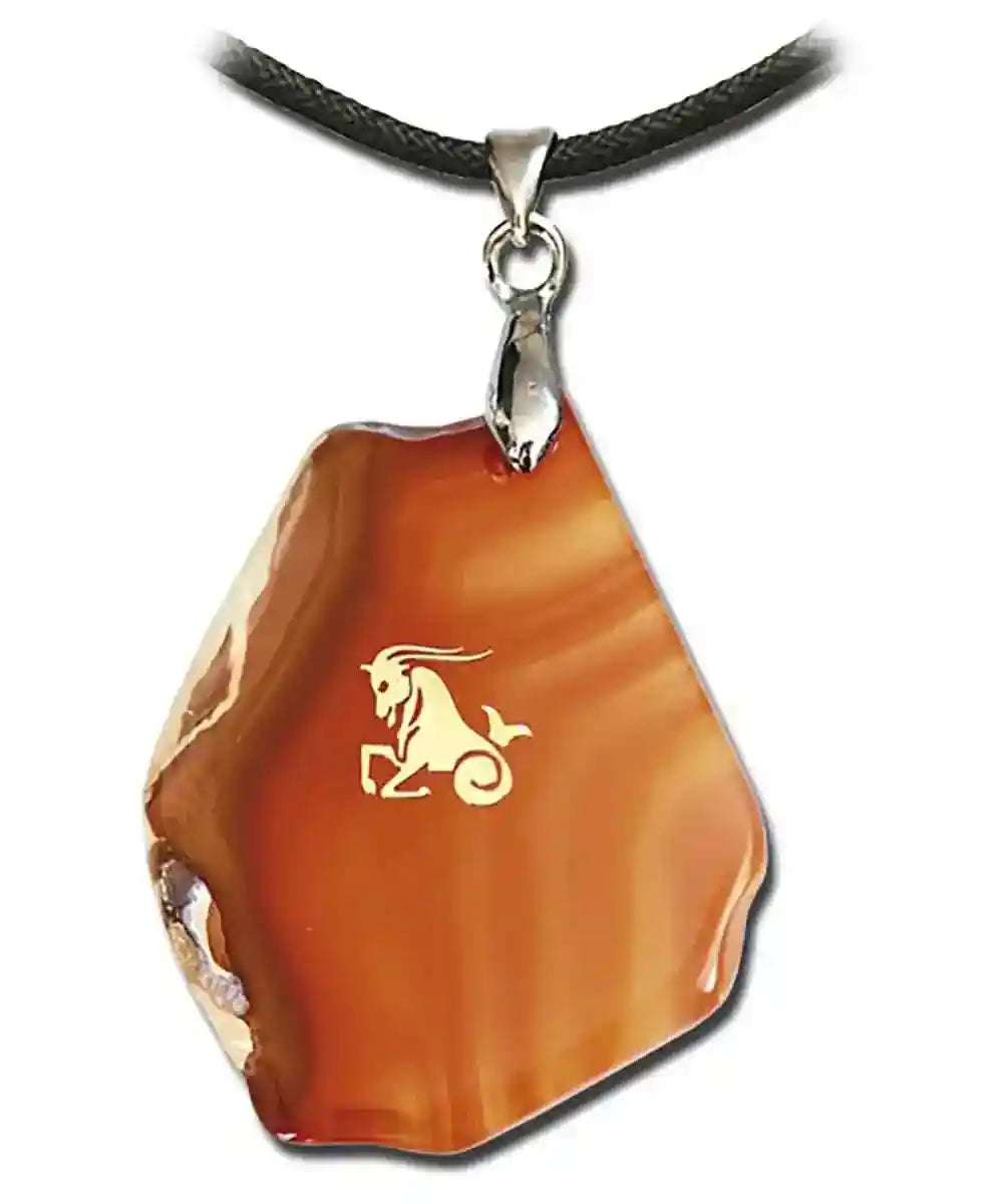 Achat-Sternzeichen Steinbock Anhänger Schmuck Höhe zwischen 3,5 und 5c - Firma Holzenplotz - Silberketten-Goldketten.de 