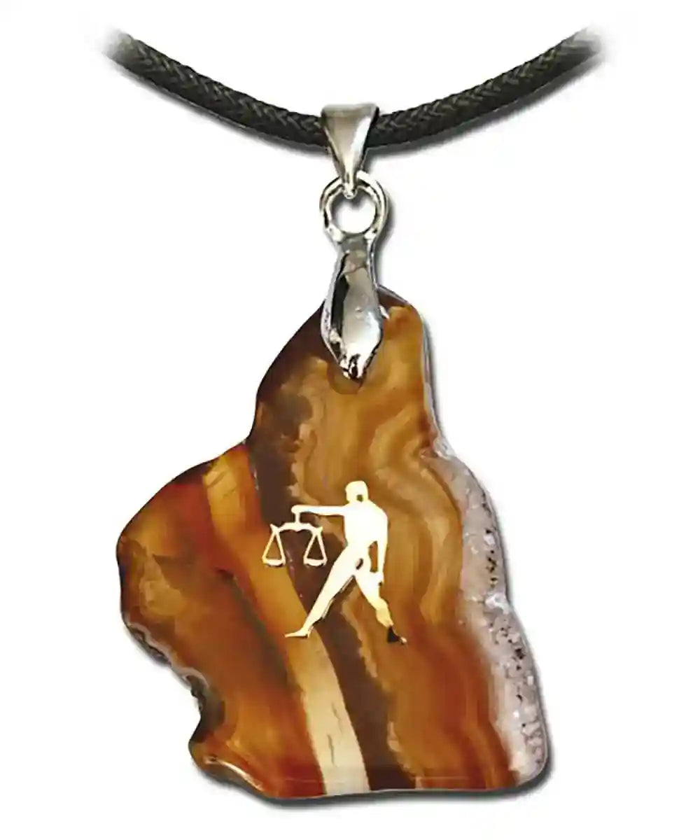 Achat-Sternzeichen Waage Anhänger Schmuck Höhe zwischen 3,5 und 5cm