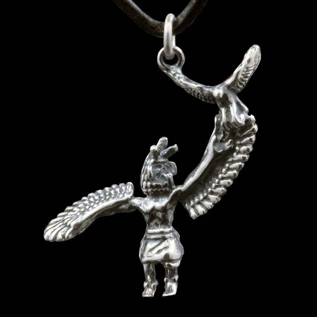 Adlertänzer mit Adler Schmuck Anhänger 925er Silber - Vögel - 30x30mm (inklusive Aufhängeöse)