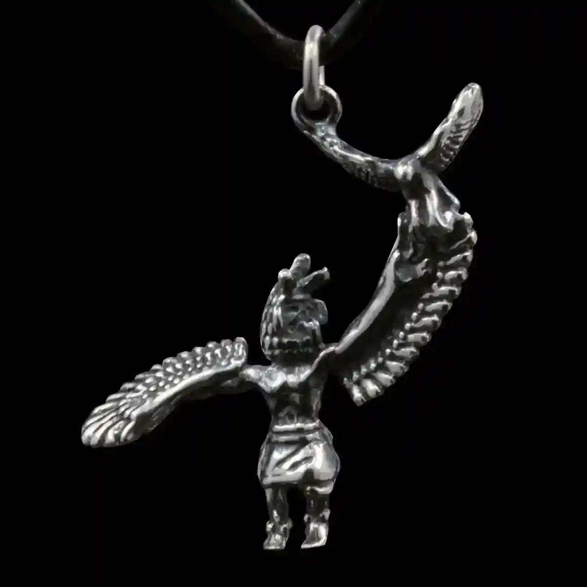 Adlertänzer mit Adler Schmuck Anhänger 925er Silber - Vögel - 30x30mm (inklusive Aufhängeöse)