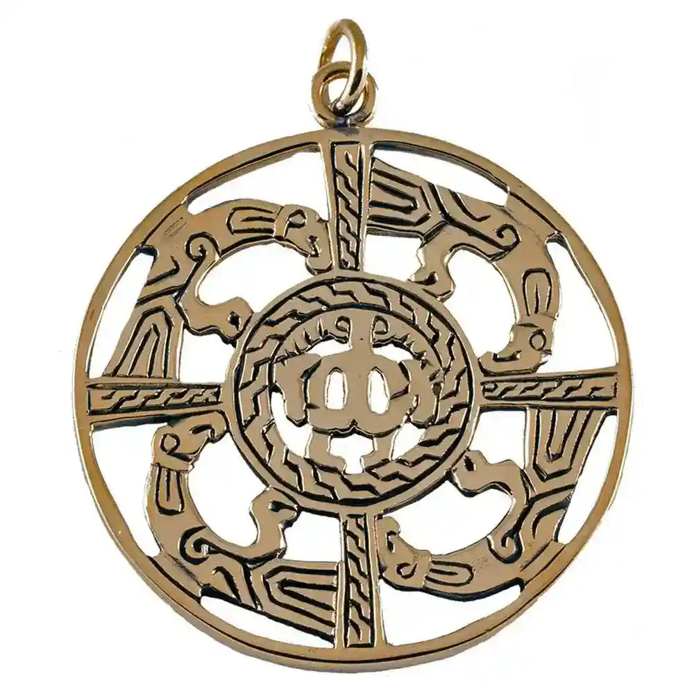 Alamannische Zierscheibe Adler Bronze massiv Anhänger Schmuck Christen - Firma Holzenplotz - Silberketten-Goldketten.de 