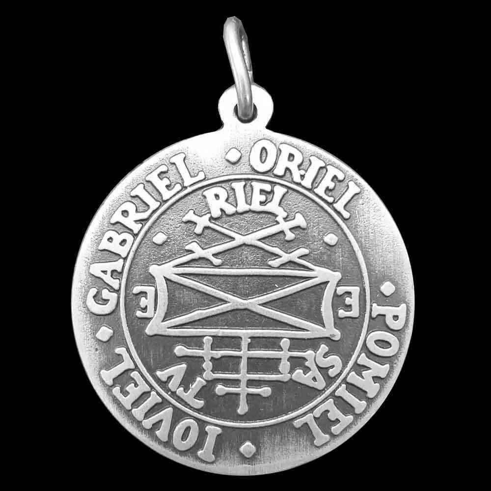 Amulett der vier Erzengel Silber Anhänger Schmuck Gabriel Oriel Ioviel