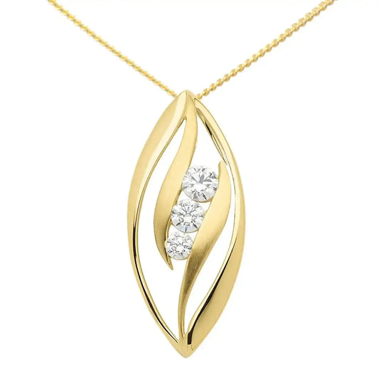Anhänger aus Gold mit Zirkonia Steinen 333 Gold Kette - Firma Holzenplotz - Silberketten - Goldketten.de