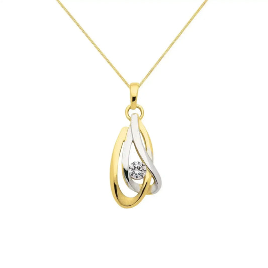 Anhänger aus Gold mit Zirkonia Steinen 333 Gold Kette - Firma Holzenplotz - Silberketten - Goldketten.de