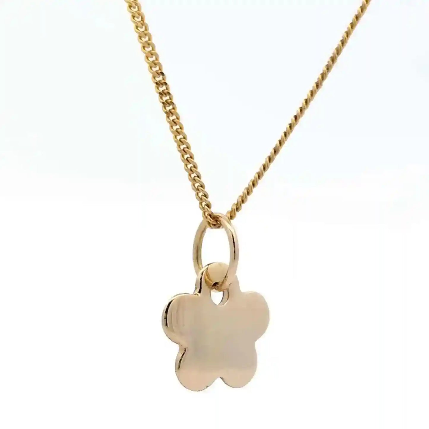 Anhänger Blume 585 14 Karat Gold mit massiver Goldkette 1,1 mm 585-14