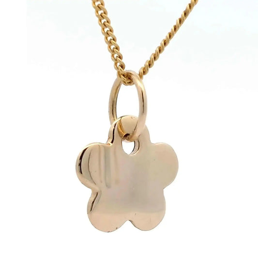 Anhänger Blume 585 14 Karat Gold mit massiver Goldkette 1,1 mm 585 - 14 - Firma Holzenplotz - Silberketten - Goldketten.de