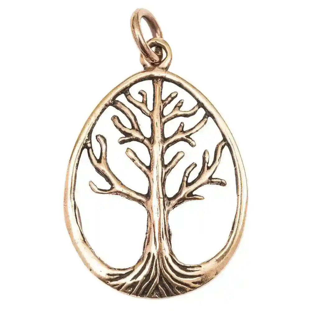Anhänger Bronzener Weltenbaum Schmuck - Lebensbaum - 40x23mm